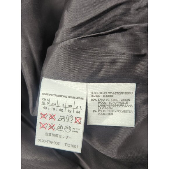 Max Mara Suit Dress Women Size 10 Grey Pinstripe Oversized Longline Blazer Luxe - Picture 13 of 14